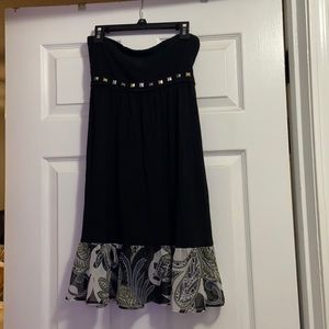 Strapless black sundress